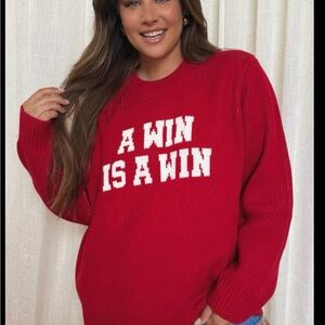 Show Me Your MuMu Red Slogan Sweater
